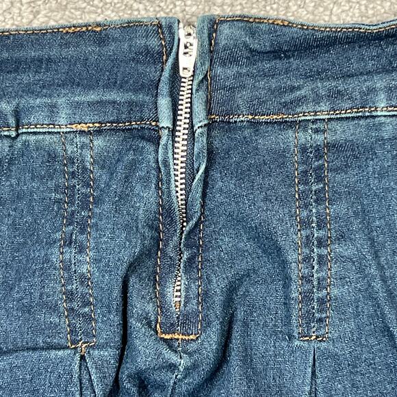 Dazy Pleated Jean Micro Mini Skirt/Skort Small/XS* Faded Dark Wash Denim Y2K 80s - Picture 5 of 9